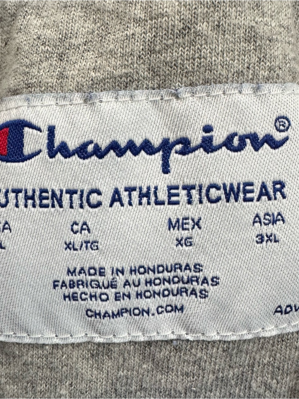 Champion Powerblend Fleece Crew Felt Script Logo Chainstitch GF88H Blue Sz XL - Picture 6 of 16